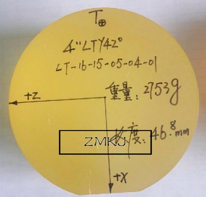 kupować Y- 42 ° LiTaO3 LiNbO3 Wafle 4 cale Dia 100 mm o grubości 46 mm produkcja online