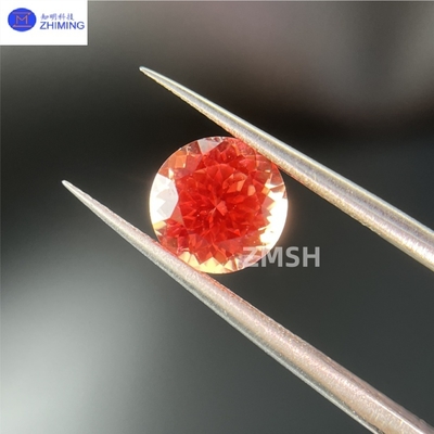 Syntetyczny szafir Padparadscha cięty na zamówienie do biżuterii